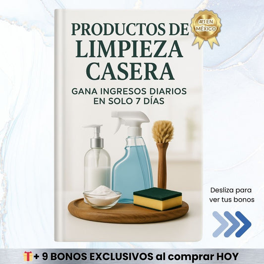 ✨Productos de Limpieza Casera. Ingresos diarios en 7 días + 9 BONOS🎁
